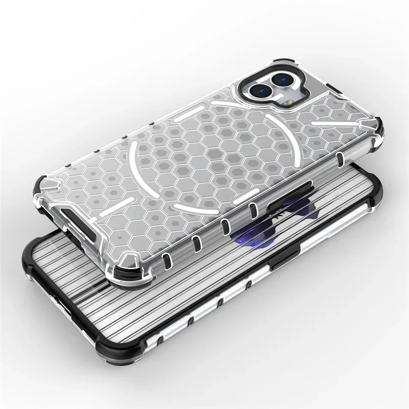 Luxury Transparent Shockproof Armor Case with Hard PC Back Cover
