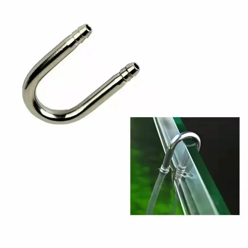U Shape Aquarium Air Tube Connector For Co2 Diffuser Oxygen Pump System Stainless Steel For 4-5mm Tube Fish Tank Accessories aquarium accessories aquarium tubing connectors