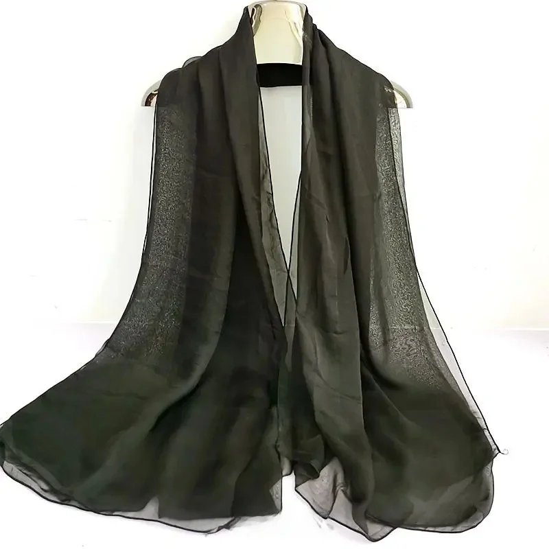 Elegant Red Silk Chiffon Scarf - Women's Fashionable Spring Autumn Shawl