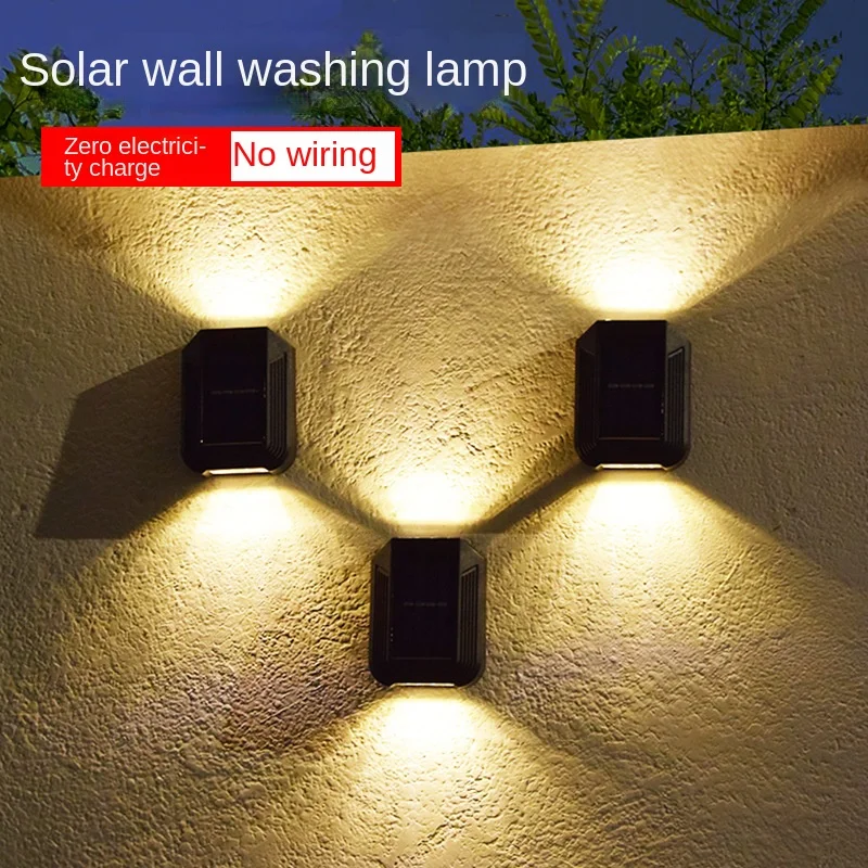 Solar Wall Lamp Outdoor Waterproof Solar Powered Light UP and Down Illuminate Home Garden Porch Yard Decoration garden  light led ambient light door speaker cover fit for audi a6 c7 a7 2012 2018 led door panel illuminate ambient light
