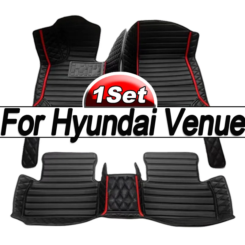 

Car Floor Mats For Hyundai Venue QX 2020 2021 2022 2023 Luxury Mat Protective Pad Leather Rugs Anti Dirty Carpets Accessories