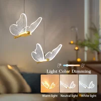 LED Modern Butterfly Pendant Light Ceiling Pendant Light, Bedside Indoor Living Room Dining Room Kitchen Decoration Lighting 5
