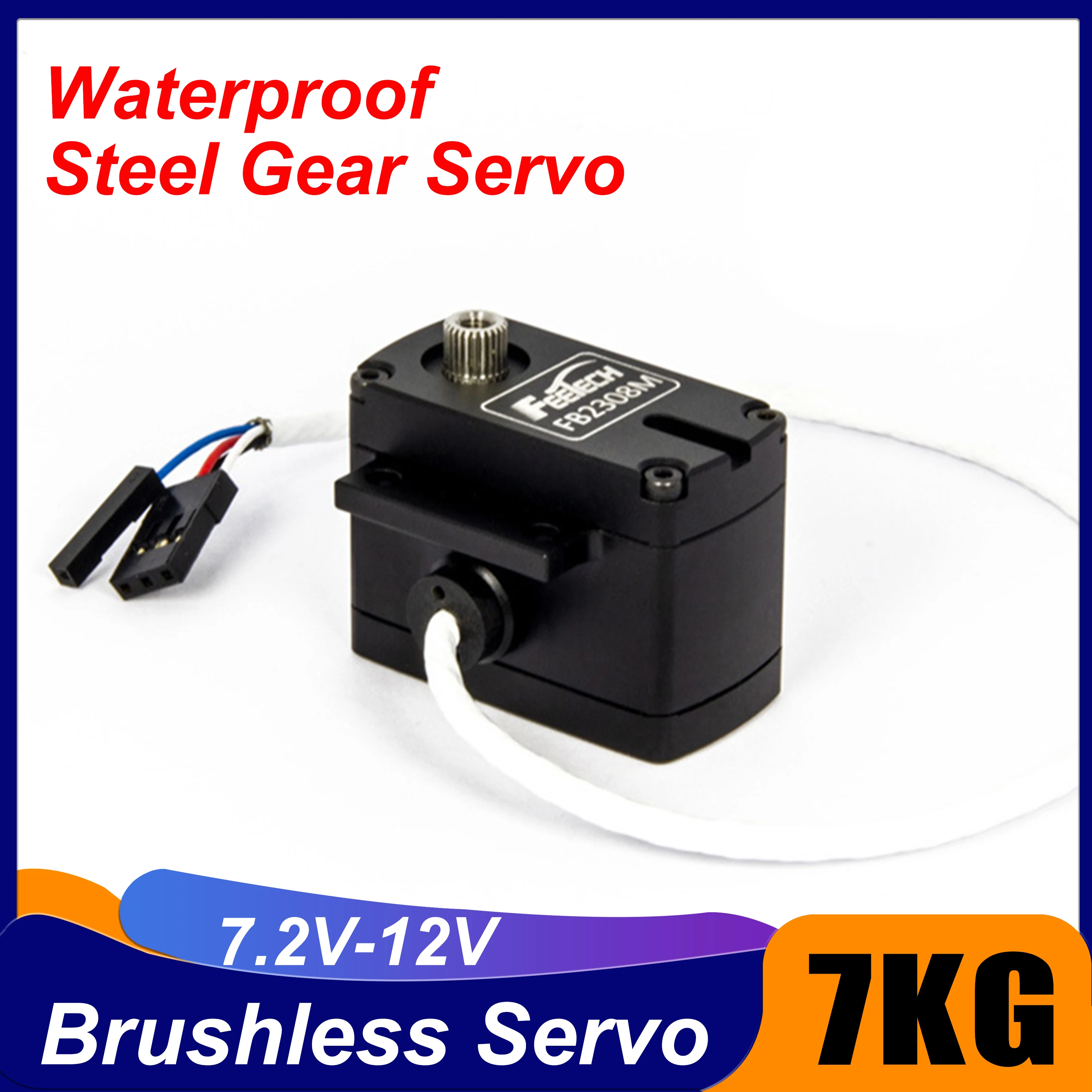 

Waterproof Brushless 7KG 360° 12V IP67 Servo Digital Mini All Metal Steel Gear PWM 25T Arm Motor for RC HSP Baja Car Boat Plane