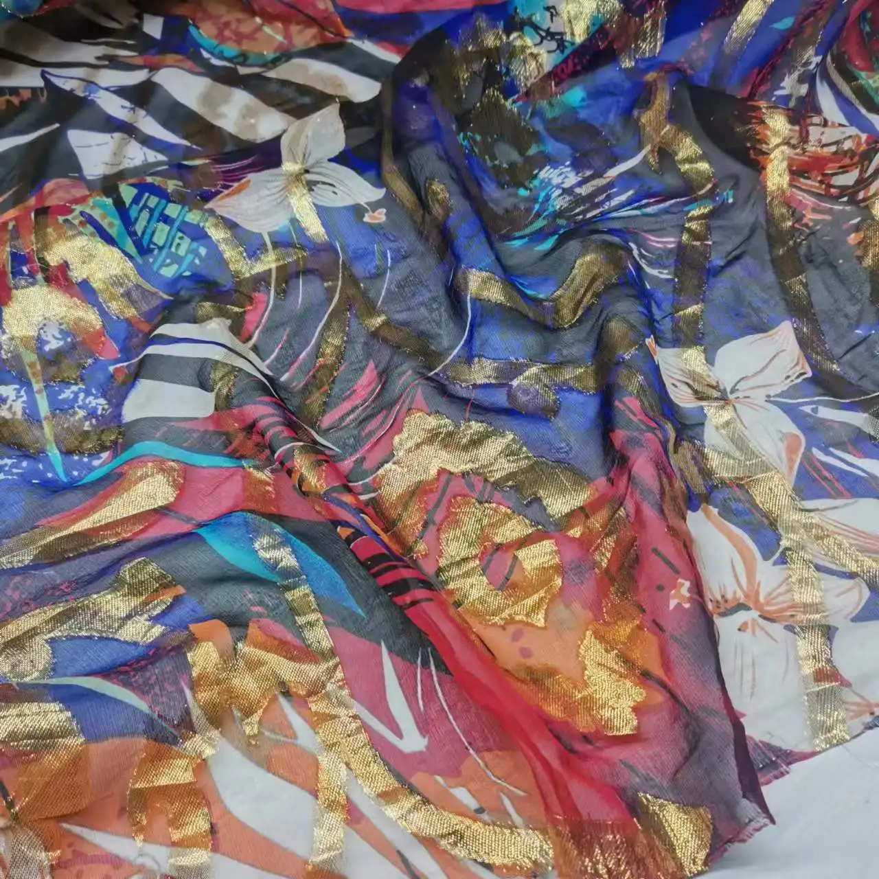 메탈릭 눈부신 실크 조젯 루렉스 8mm 샤이니 자카드 사리 드레스 스카프 패브릭 Best5 메탈릭 눈부신 실크 조젯 루렉스 8mm 샤이니 자카드 사리 드레스 스카프 패브릭 Best5