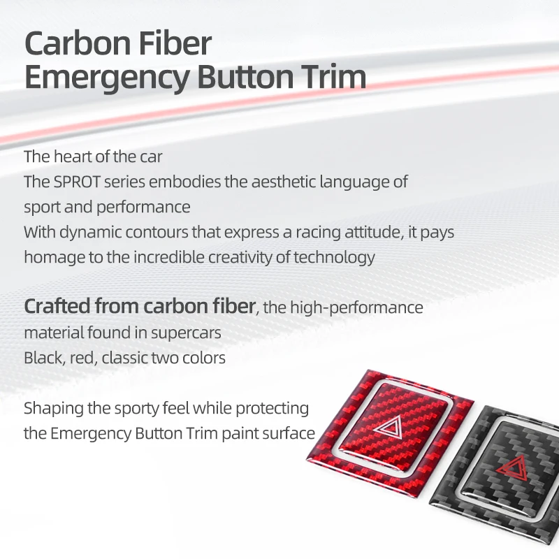 لسوبارو BRZ/تويوتا GR86 2021-ألياف الكربون الطوارئ المتعري التبديل زر ملصقات الكسوة اكسسوارات السيارات الداخلية ضبط