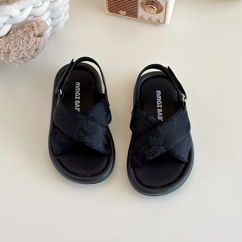 Girls Summer Beach Shoes Ethnic Style Kids Casual Sandals Soft Sole Fashion Children Retro Princess Shoes 2025 Summer New - 3