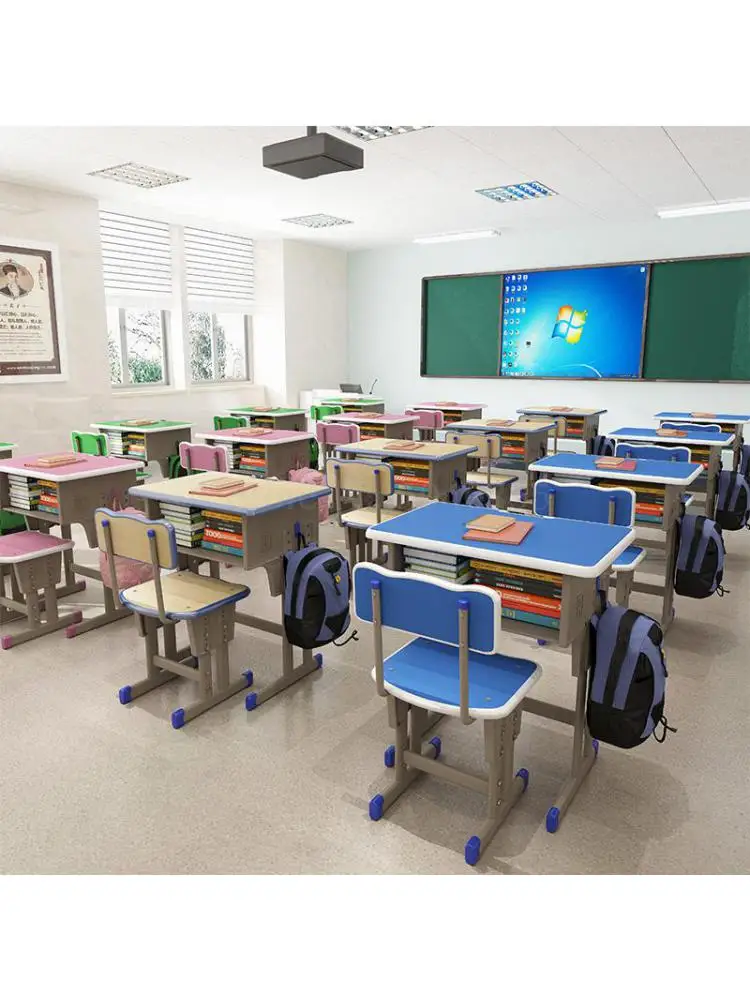 School training remedial classes primary and secondary school students lifting desks and chairs children study desk combination