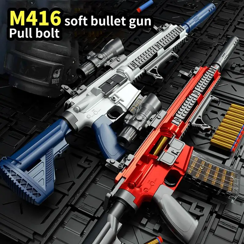M416 Soft Bullet Gun Shell Ejection Soft Bullet Gun Eva Sniper Rifle Manual Gun Toy Weapon Boy Toy Gun Cs Shooting Fake Gun K685