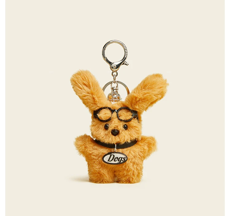 Small Puppy Plush Pendant Doll Schoolbag Charm Keychain Mini Bag Charm Cartoon Bag Charm Gift Keychain Hanging Jewelry