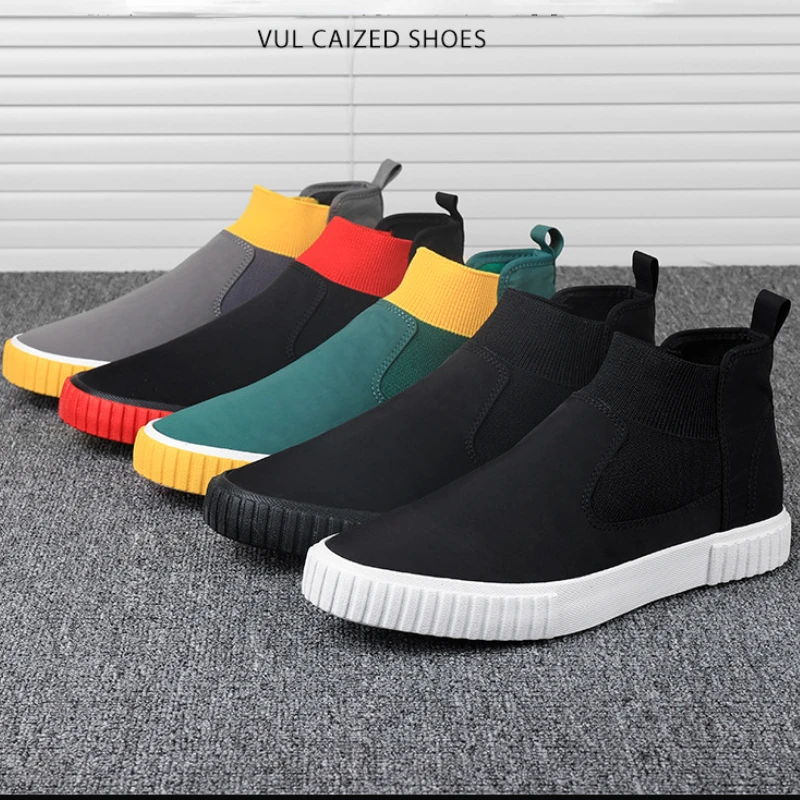 High Top Men Shoes Flats Slip on Casual Shoes Male Canvas Plimsolls Espadrilles Man Trainers for Casual Shoes Sport Shoes