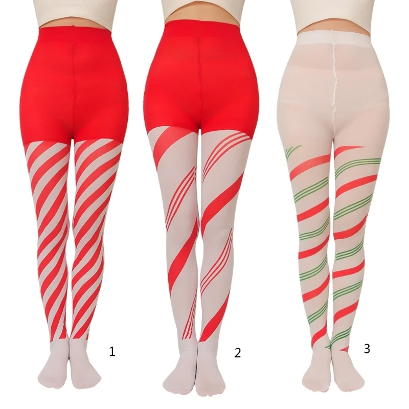 ERZU - Collant a righe a righe, opachi e confortevoli, calze a
