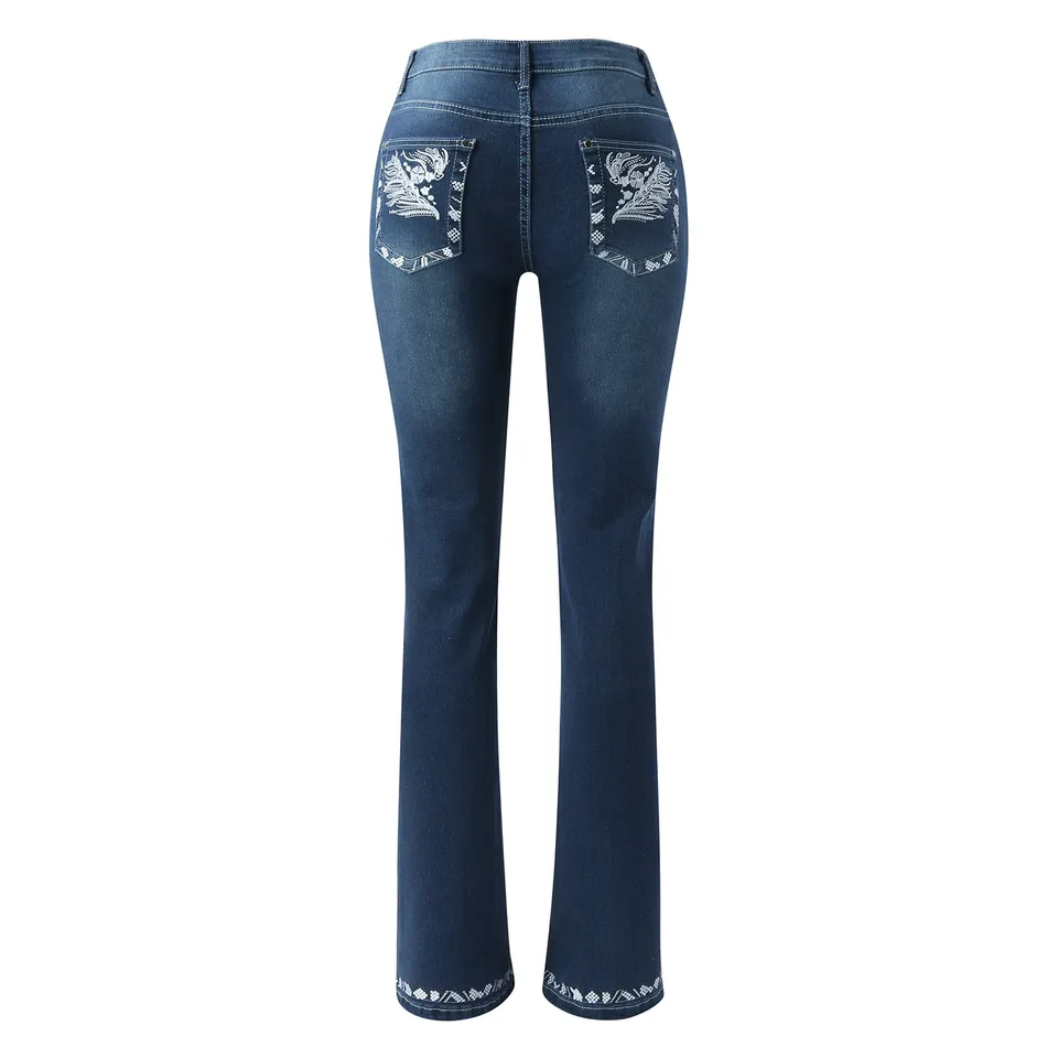 2025 Women's Slim Embroidered Denim Jeans