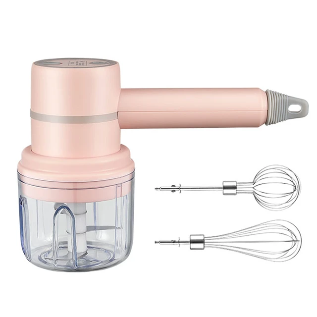 Wireless 3 Speed Mini Mixer Electric Food Blender Handheld Mixer Egg Beater Automatic Cream Food Cake Baking Dough Mixer, Size: 2 Set, Pink