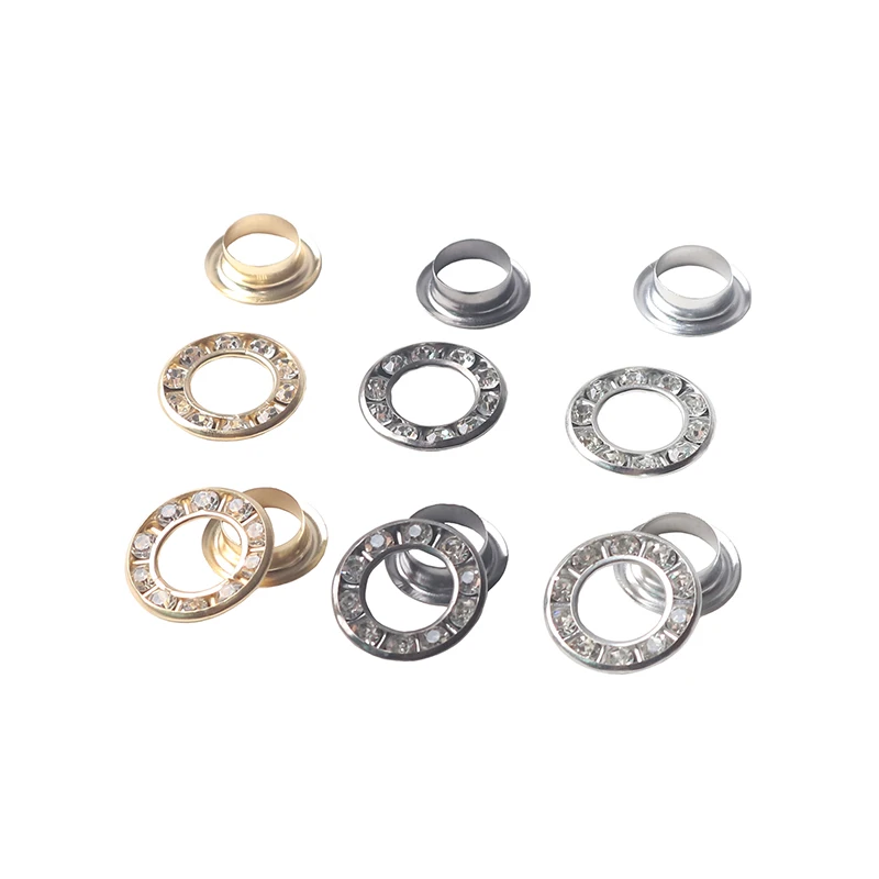 Brass Grommets Eyelets with Rhinestone for Leathercraft Shoes Bag Canvas Dress Clothes Eyelet Accessories eyelet grommet ring kit eyelet grommet ring grommet eyelet kit screw back eyelets metal eyelet buttons 100sets