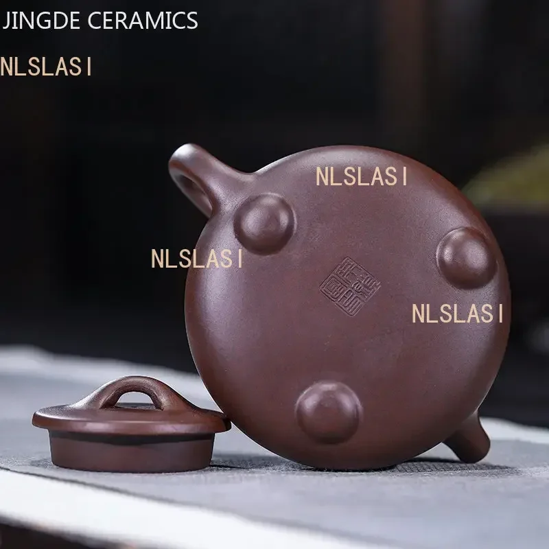 220ml Antique Yixing Purple Clay Teapot Handmade Zhu Mud Stone Scoop Kettle Chinese Zisha Tea Set Customized Household Teaware