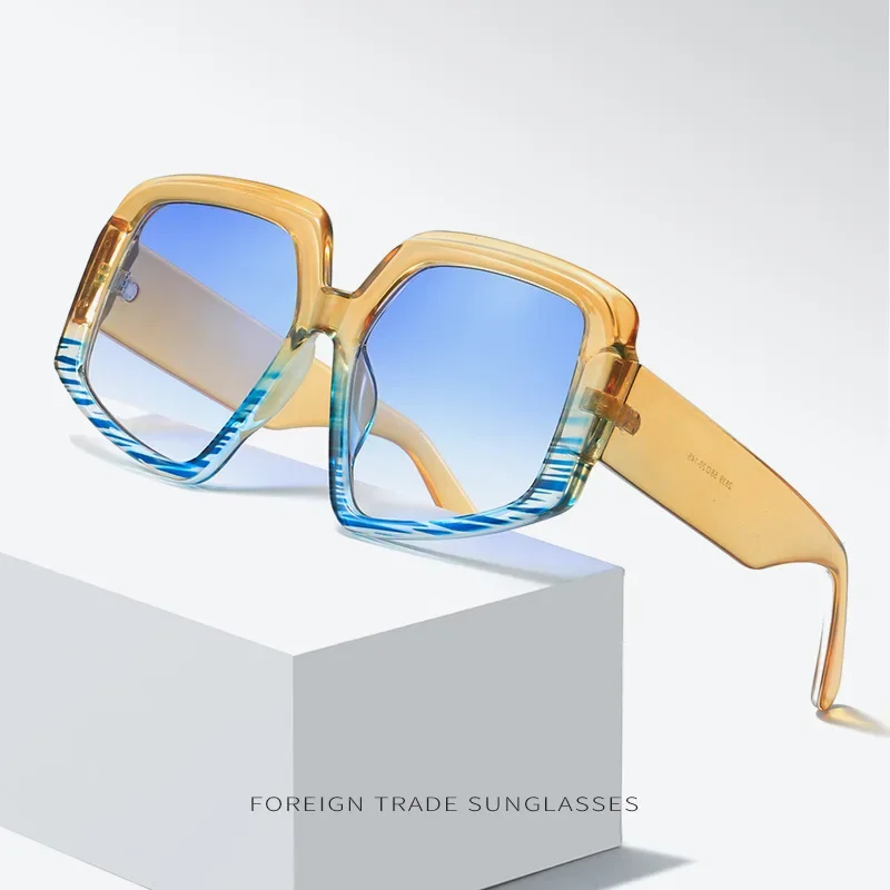 

New Large Frame Sunglasses Fashion Designer PC Glasses Men's and Women's Outdoor Driving Sunscreen Anti-UV Sunglasses UV400