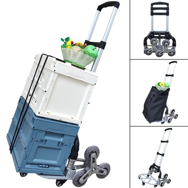 75 Kg Nagyteljesítményű Összecsukható Kézi Zsákkerék Kocsi Teherautó -Kocsi Utazási Poggyász Bevásárlókosár Hordozható Otthoni Használat