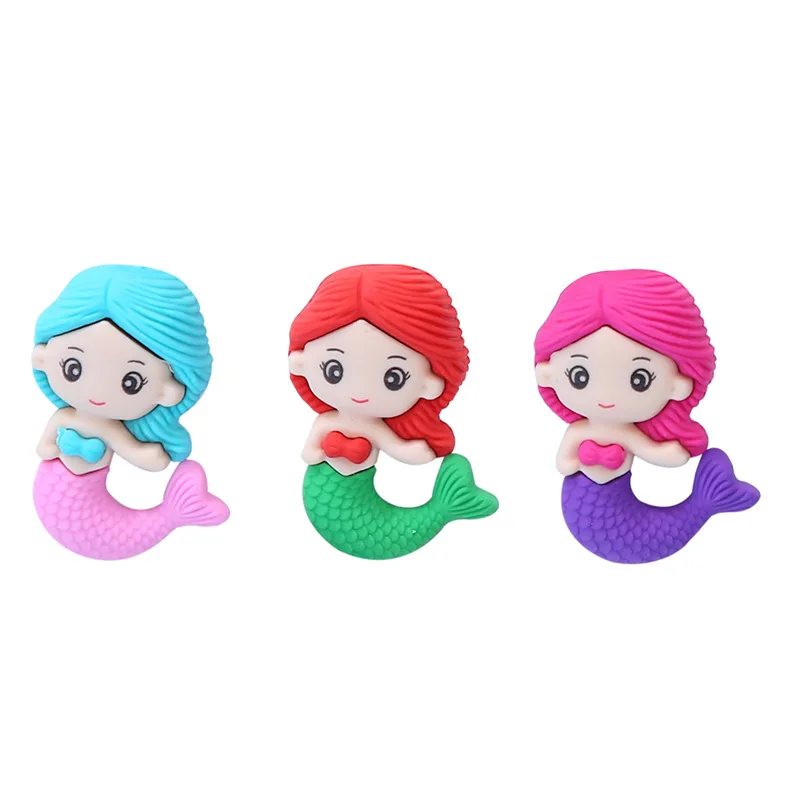 24 Pcs 크리 에이 티브 인어 퍼즐 조립 지우개 학생 크리스마스 상금 선물 보상 선물