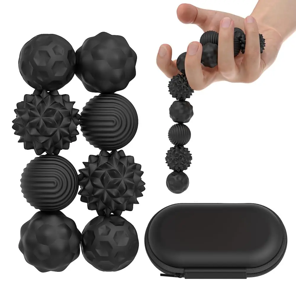 Magnetic Sensory Stress Relief Balls with Textured Silicone Shell