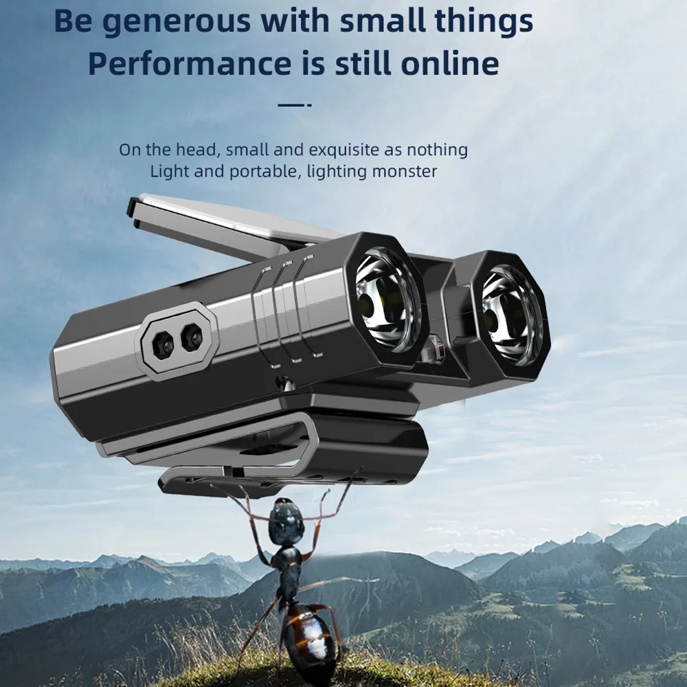 

Новая USB перезаряжаемая лампа-зажим с датчиком волны IPX4, водонепроницаемый головной фонарик, компактная головная лампа