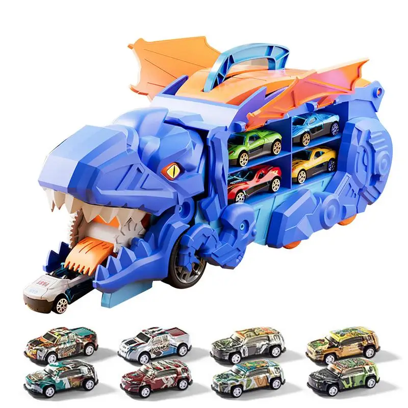 

Dinosaur Car Toy Tyrannosaurus Transport Car Truck Toys Transformation Car Carrier Truck Toddler Cars Dinosaurs Playset With 8