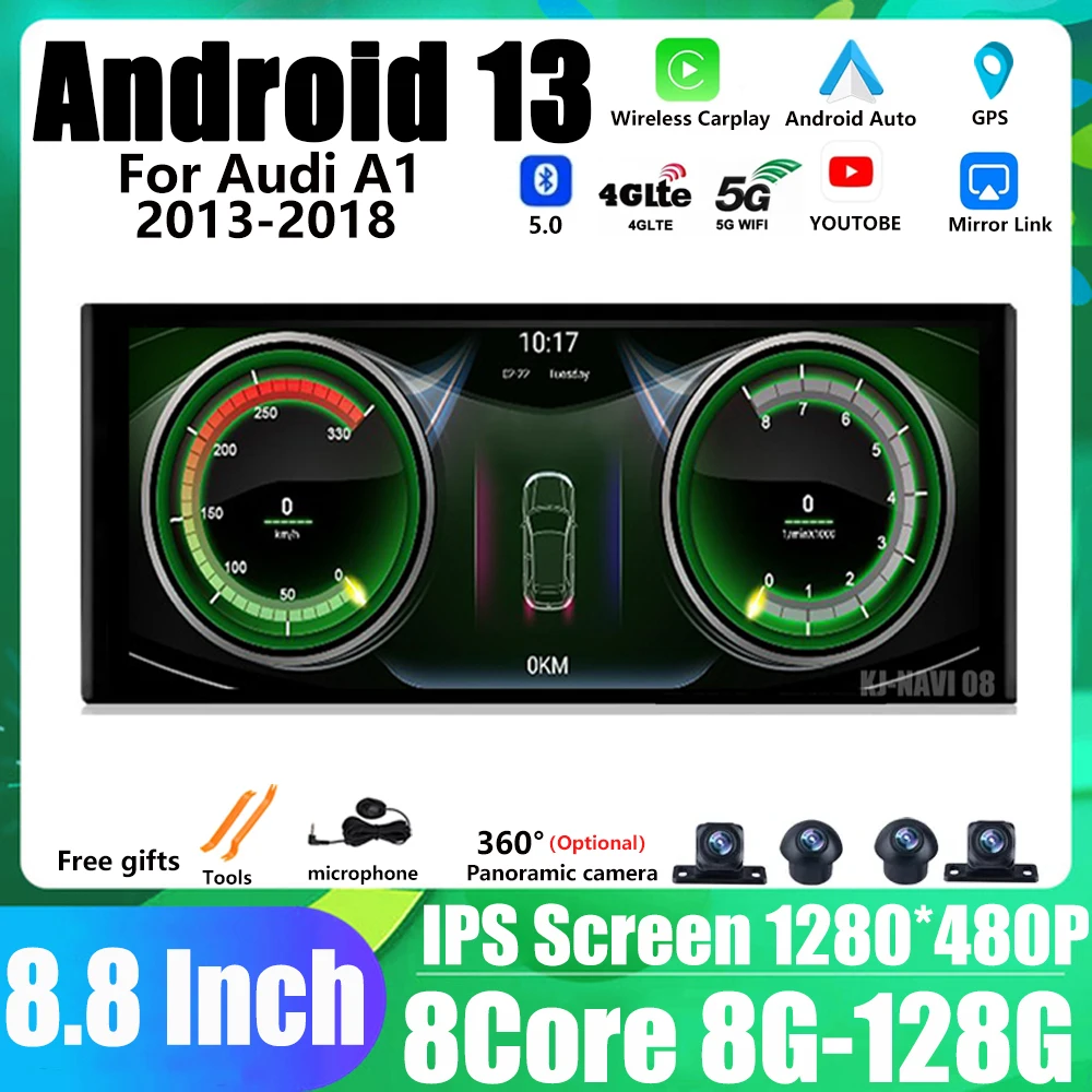 

Android 13 For Audi A1 2013-2018 Car Multimedia Stereo System Google WIFI 4G SIM IPS Touch Screen GPS Navi Wireless Carplay
