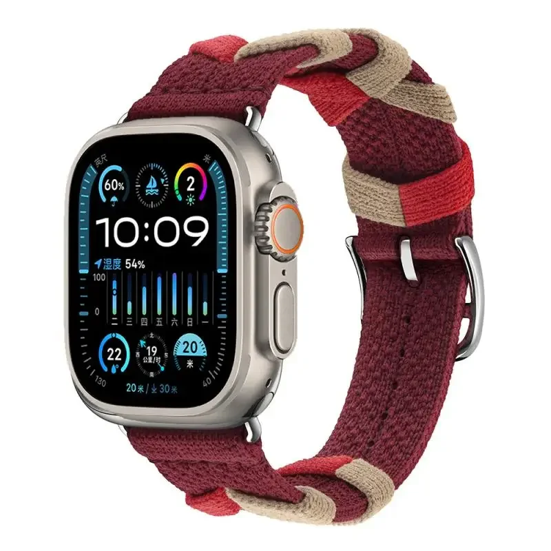 Nylon Strap For Apple Watch Ultra 2 49mm 9 45mm 41mm Colored rope Straps Bracelet iWatch 8 7 6 5 4 3 SE 44mm 42mm 38mm 40mm Belt