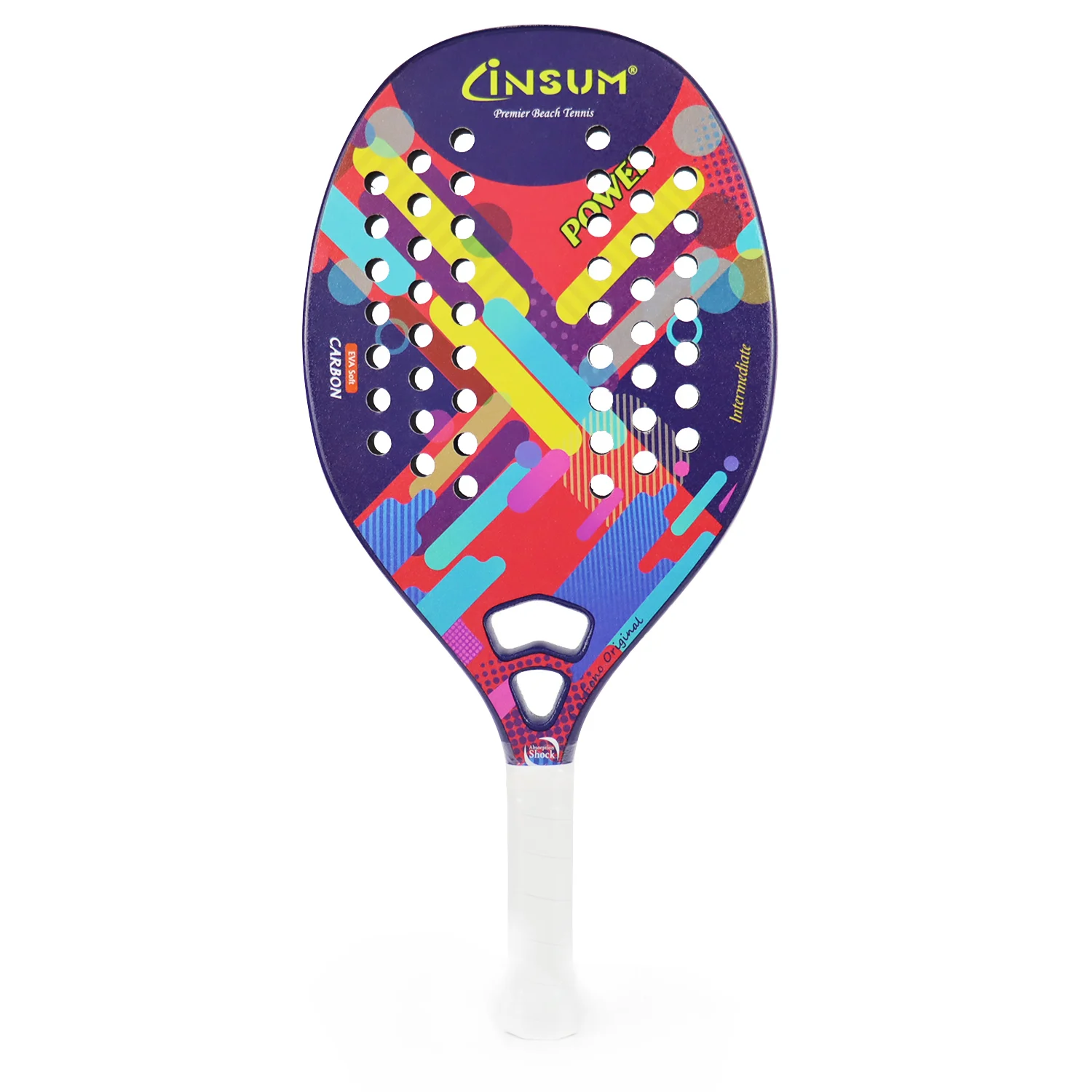 Lightweight Beach Tennis Racket-Carbon Fiber Beach Tennis Paddle with Ultra Grip Sand Grit Surface with Protective Cover Bag