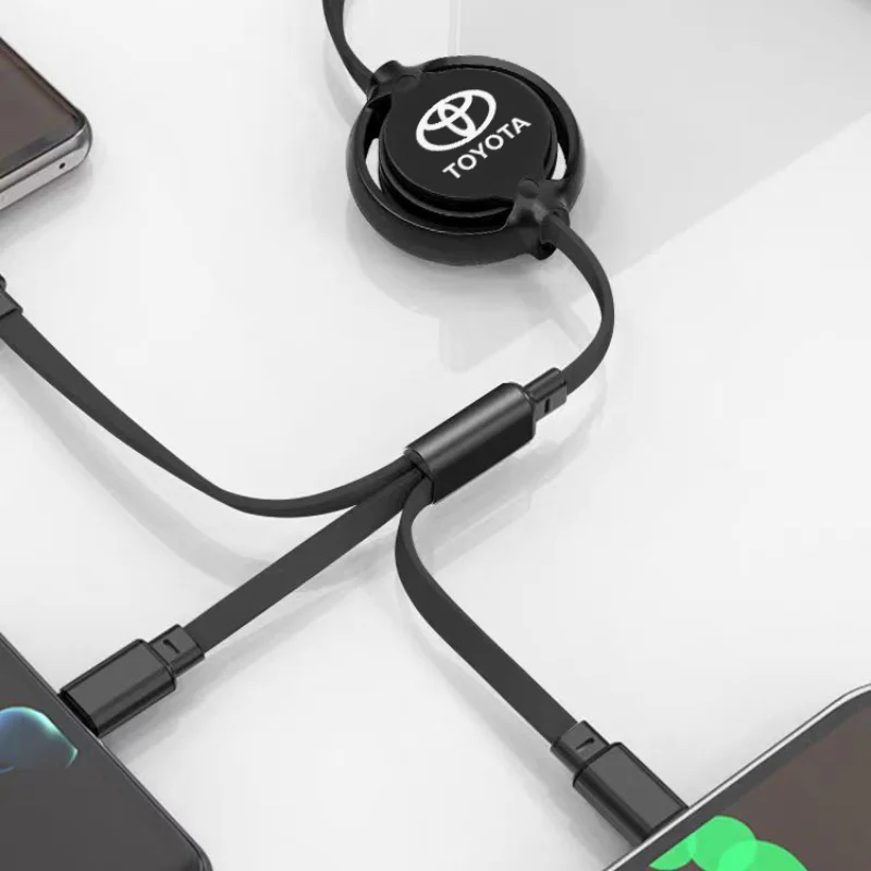 كابل شحن سريع للسيارة USB ، 3 في 1 ، نوع C ، USB م...