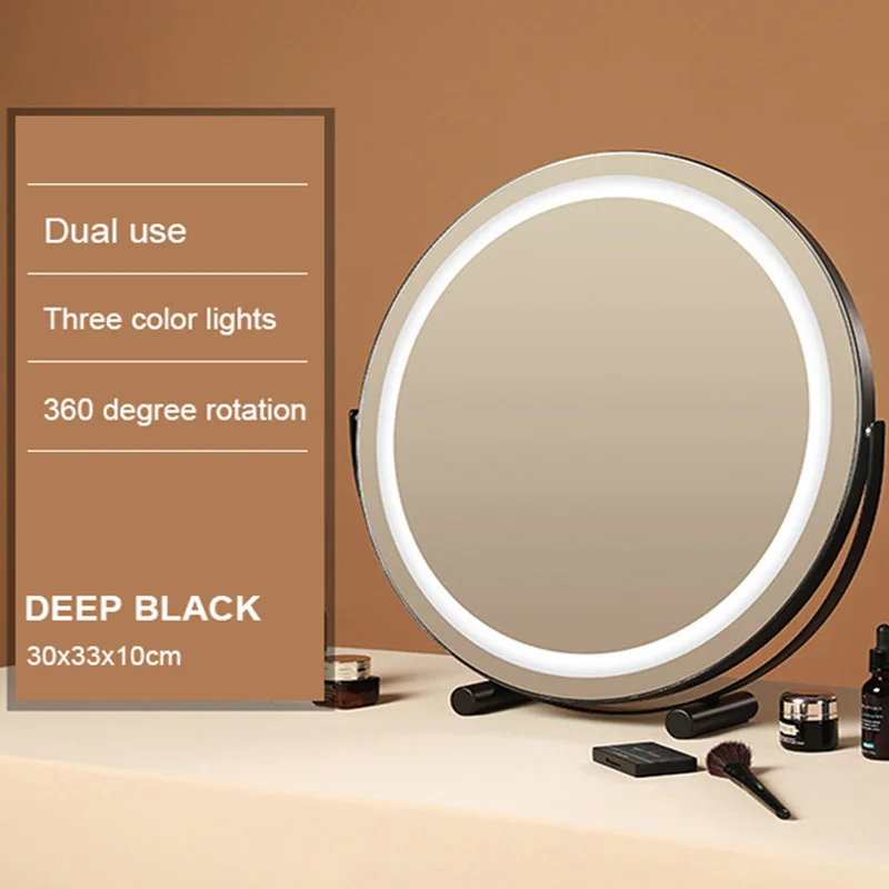 Bathroom Makeup Mirror Lights Lighted Cosmetic Vanity Mirror with Led Lights for Dressing Portable Vanity Mirror Light Round 6