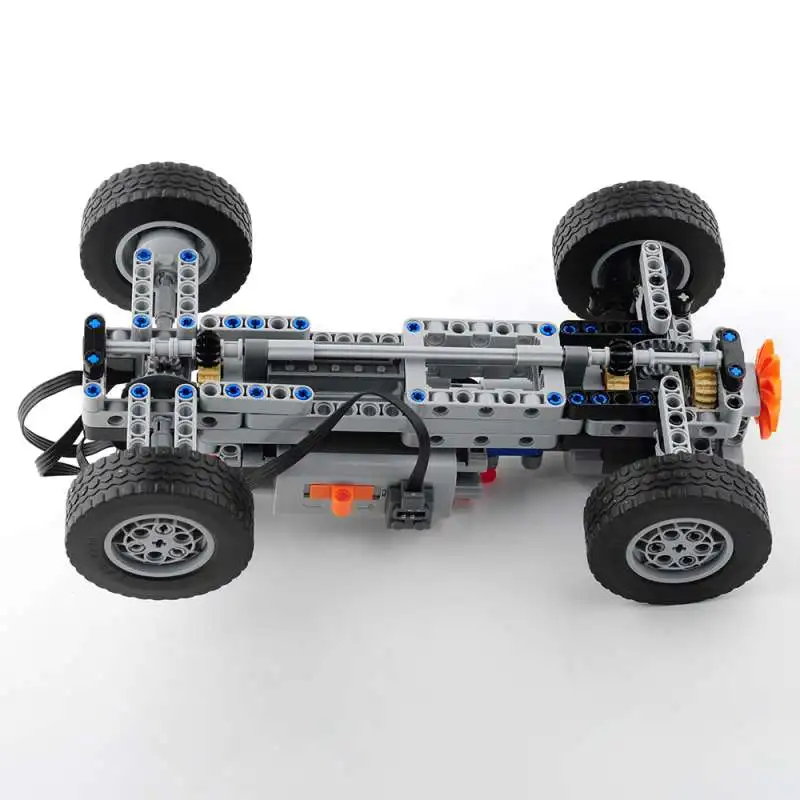 Drive Motor Motor Power Blocks Infrared Receiver Remote Control Four-wheel Drive Remote Control Car 4WD RC Car Kit 3 86652 Wheel Compatible with LEGOed Toy Robots