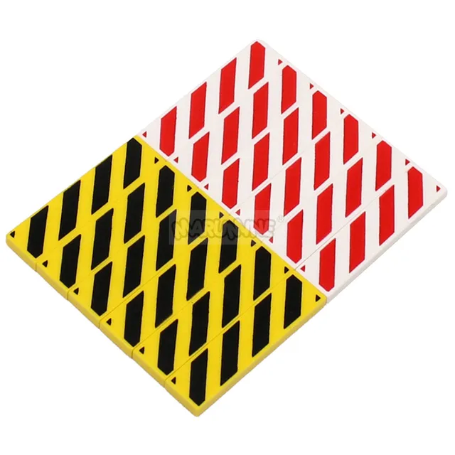 Marumine Danger Stripes Black Pattern 24311x4 Tile with Printing MOC Building Bricks Parts Accessories Pieces for Construction 2