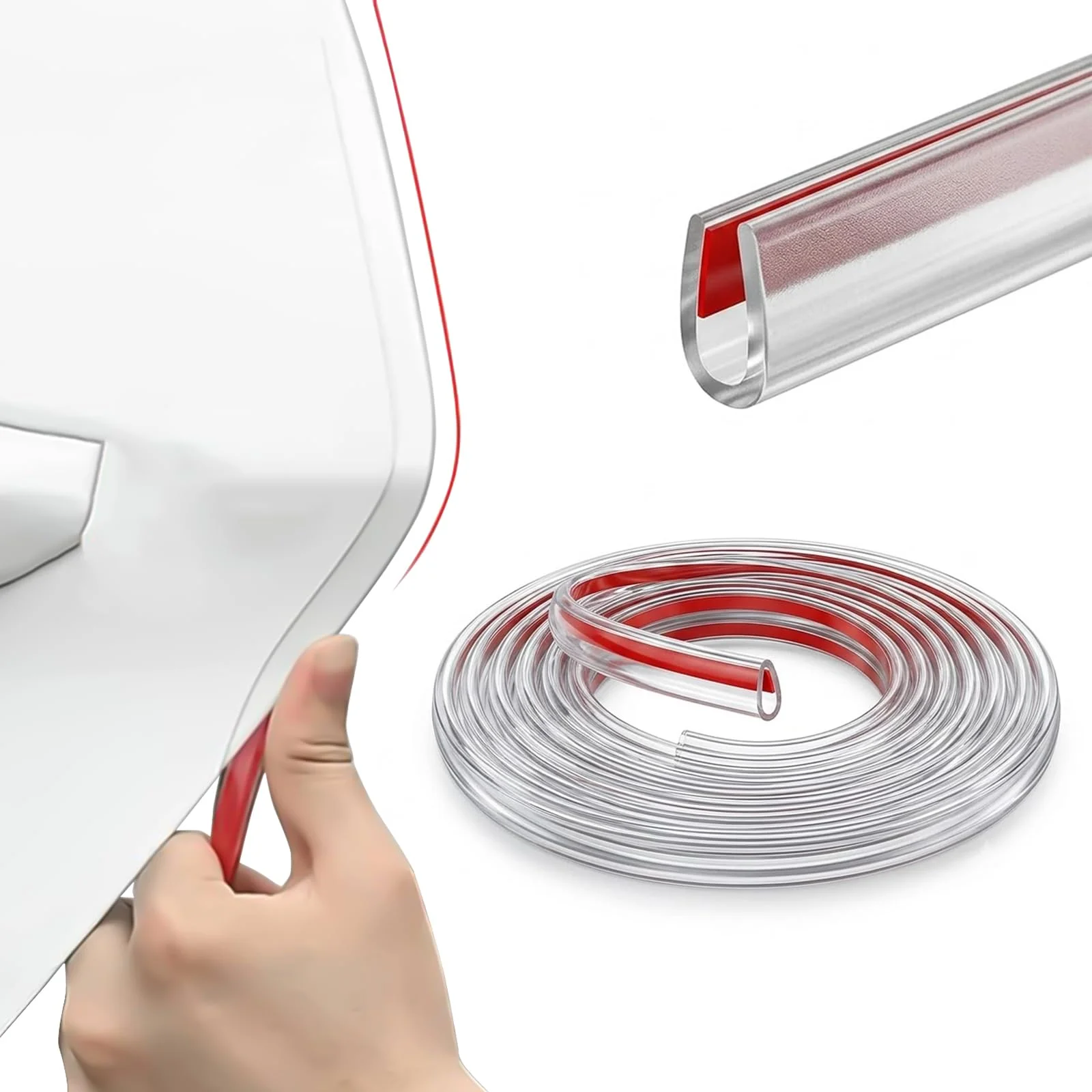 Crystal-Clear Adhesive Car Door Edge Protectors - Universal Fit