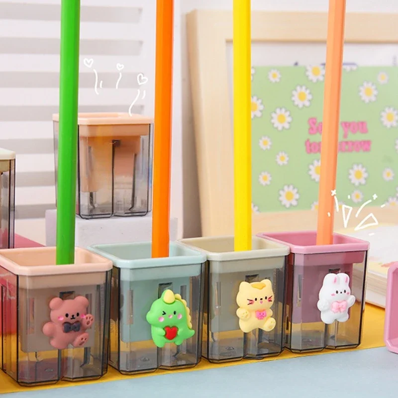 Pencil Sharpener Mini Cute Cartoon Two Hole Kawaii Stationery