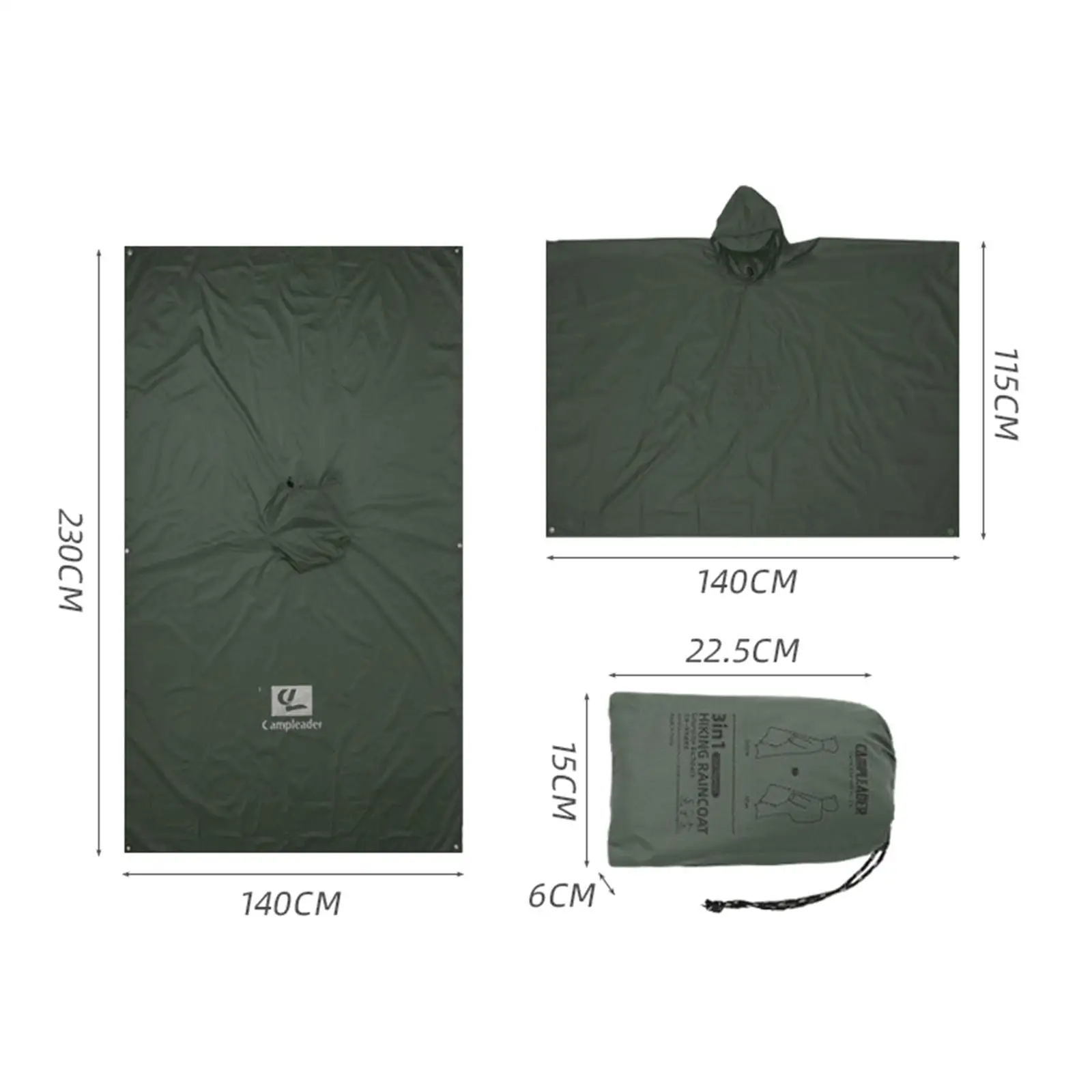 Hooded Rain Poncho Water Resistant Raincoat for Camping Hiking Outdoor Hooded Rain Poncho Water Resistant Raincoat for Camping Hiking Outdoor