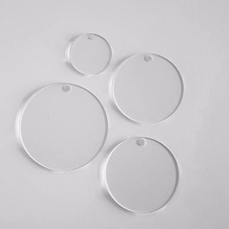 Cercle en acrylique transparent vierge avec trou, disques de clé,  fournitures de décoration de fête, D25 mm, 30mm, 40mm, 50mm, 60mm, 70mm,  80mm, 90mm, 100mm - AliExpress