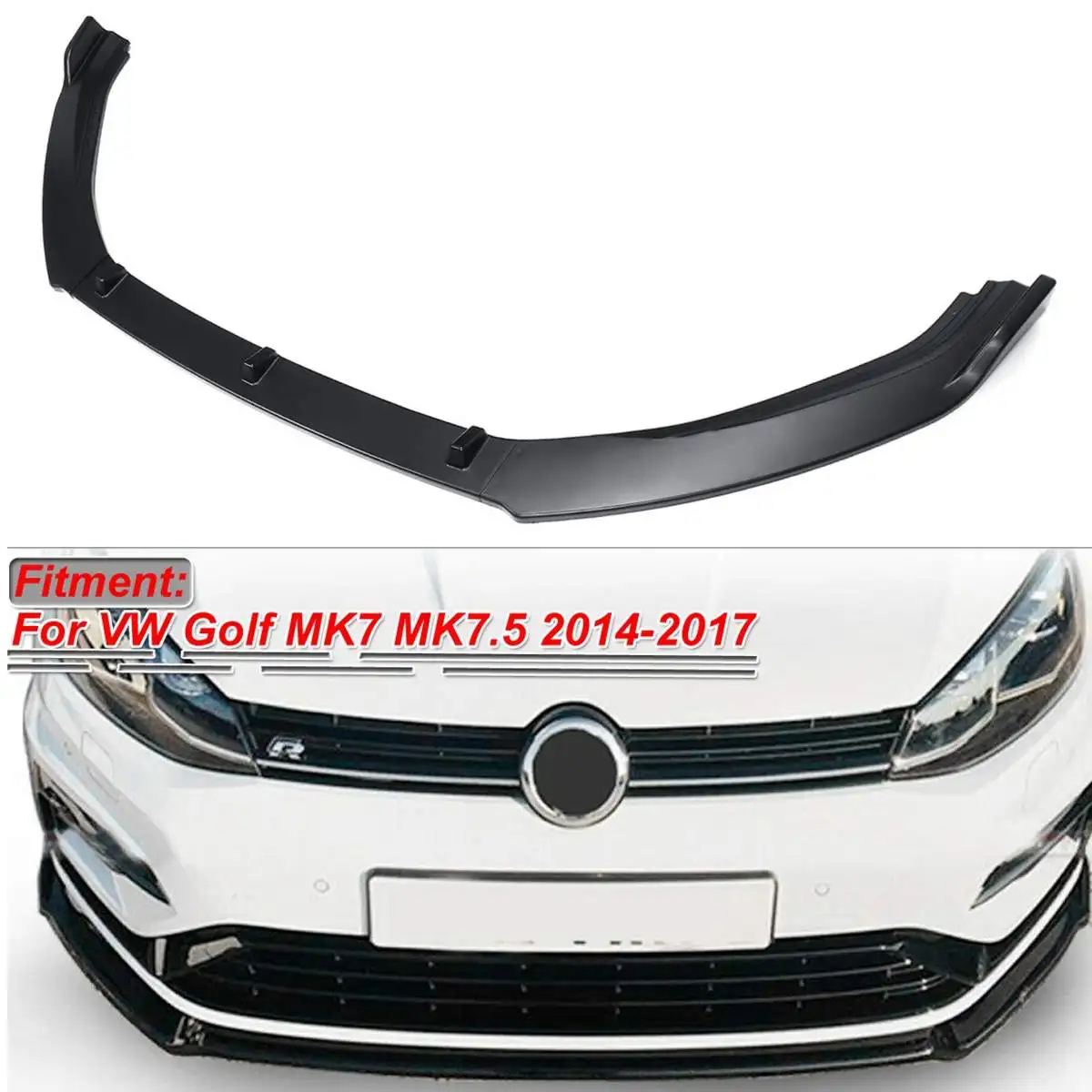 High Quality 3pcs Car Front Bumper Splitter Lip Spoiler Diffuser Protector Guard Cover Trim For VW Golf MK7 MK7.5 2014-2017 | Автомобили и