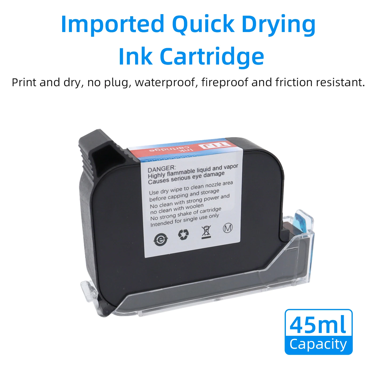 M10 Handheld Inkjet Printer 4.3 Inch Touchscreen Intelligent Barcode Printer Support Logo Date QR Code QuickDrying Ink Cartridge