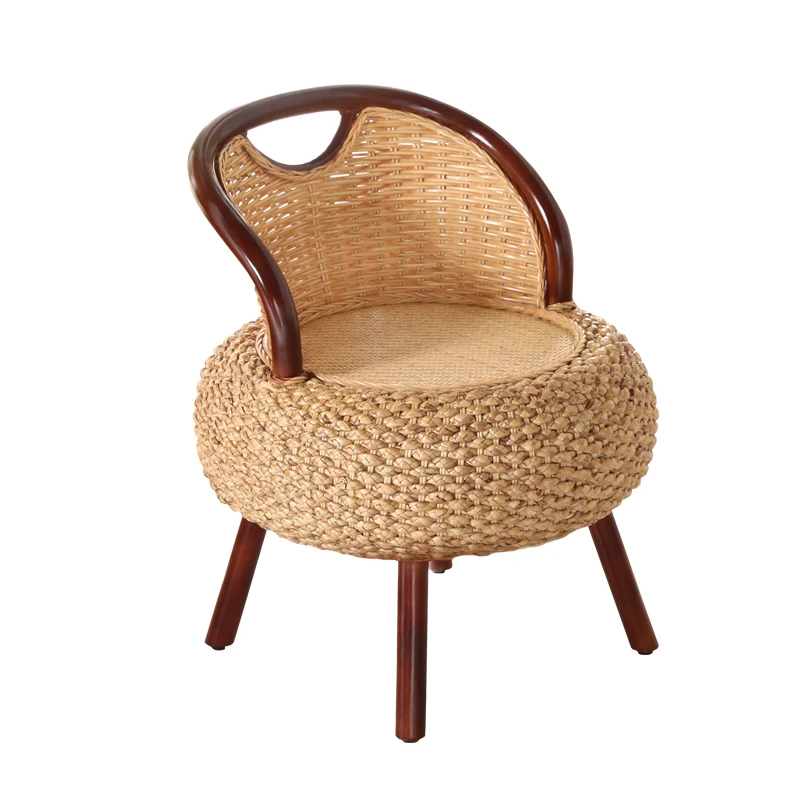 

Household Balcony Rattan Chairs Indoor Living Room Leisure Backrest Chairs Nordic Vintage Single Lazy Chair Home Furniture