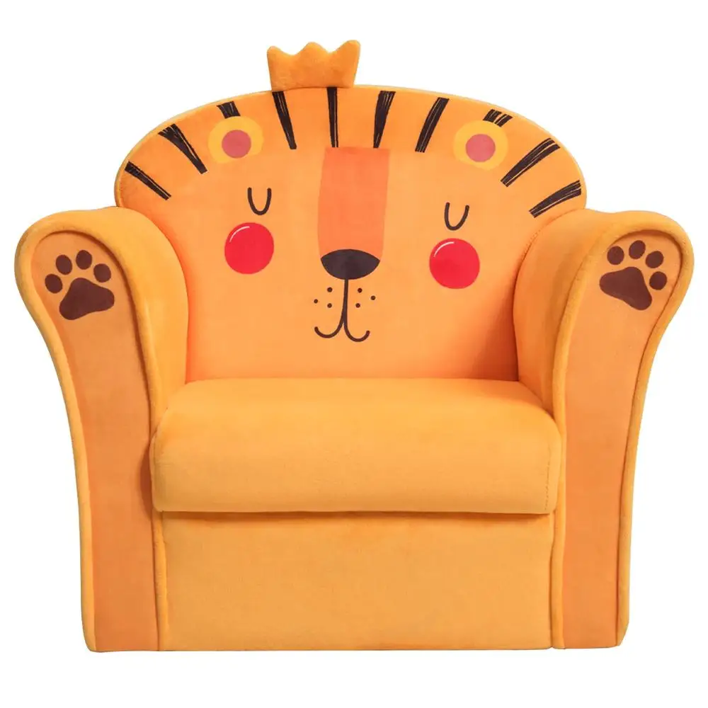 Kids Lion Sofa Armchair Toddler Furniture Lightweight Mini Couch Safe Ergonomic Design Non-Slip Feet Ideal Playroom Reading 2