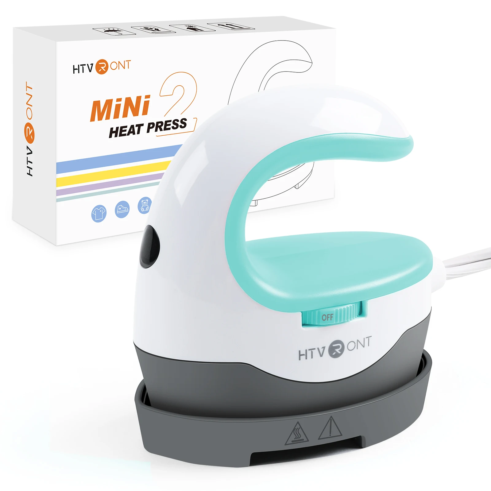 Htvront 2nd Gen Portátil Mini Máquina da Imprensa de Calor Faça Você Mesmo Auto Fácil Aquecimento Transferência Ferro em Htv para Bolsas Roupas Sapatos Chapéu T-shirts