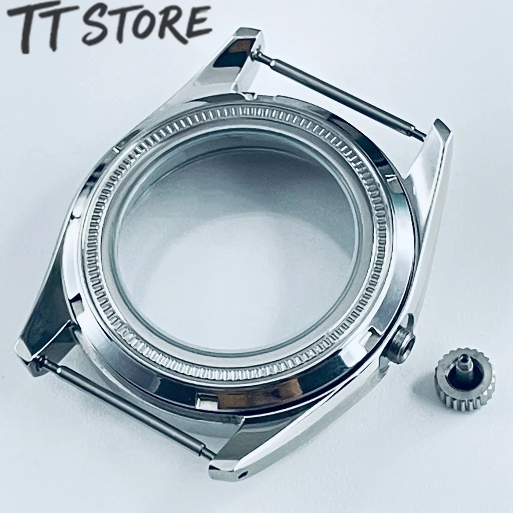 Elegant 40mm Silver Sapphire Glass Watch Case