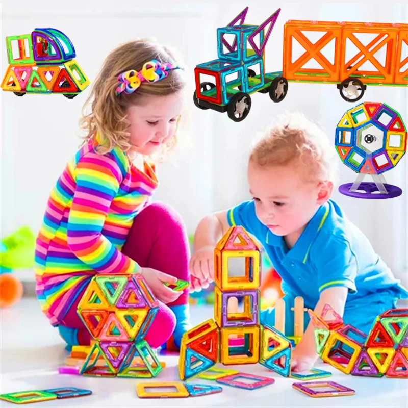 

46PCS DIY Magnetic Toys Bricks Building Blocks Tiles Kids Children Educational Toy Set Blocks Toy for Kids Magnetic Tiles Puzzle