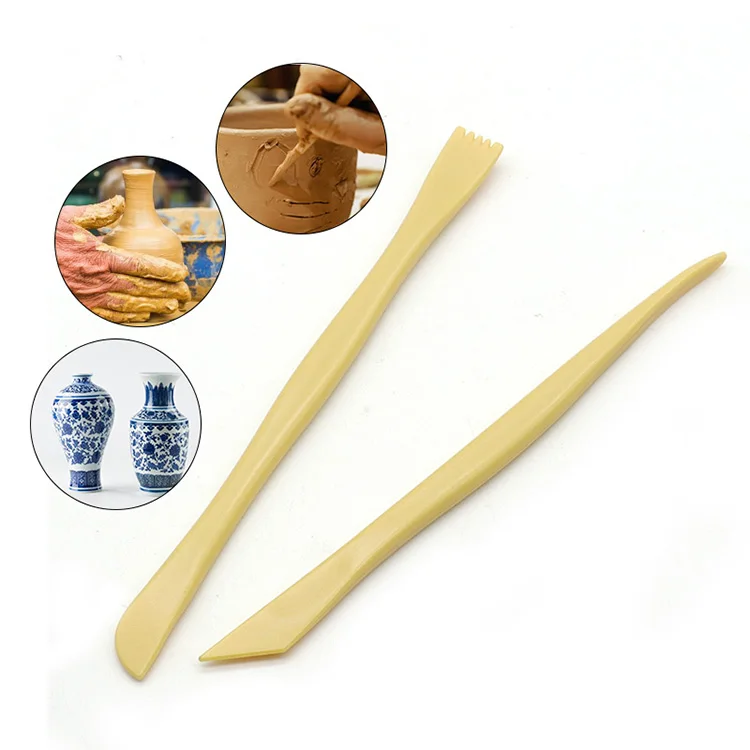 10 PCs Clay Sculpture Tool Set Carving DIY Wooden /Plastic Pottery Knife Tools for Lovers Ceramice Art Craft Shaping Clay Strip