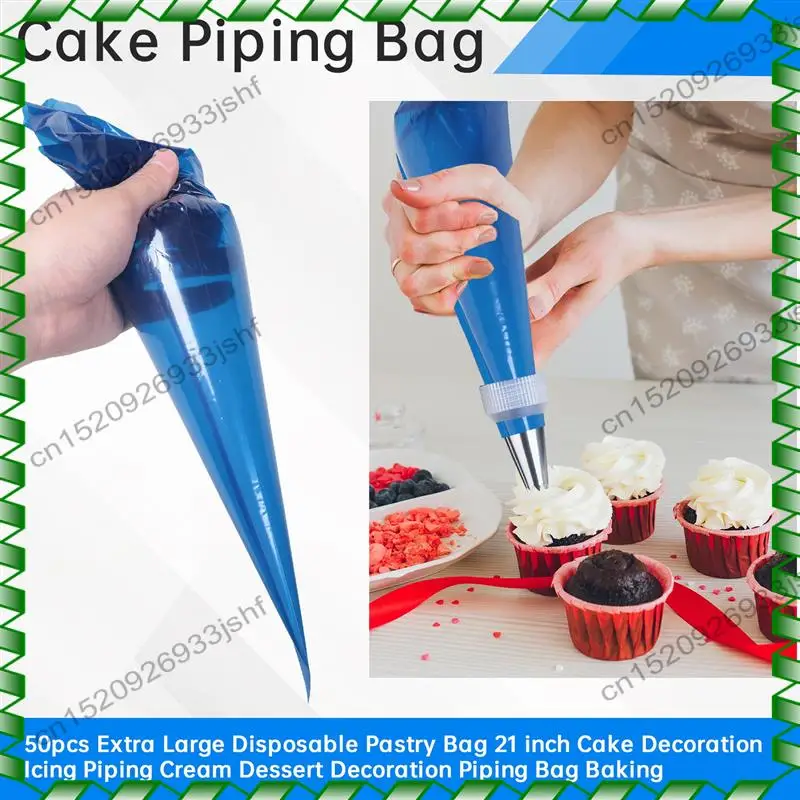 -BOFF 50Pcs 초대형 일회용 과자 가방 21 인치 케이크 장식 아이싱 파이프 크림 디저트 장식 파이프 가방 베이킹