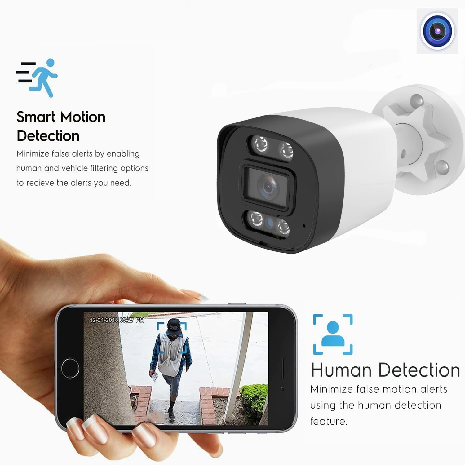 XM 5Mp AI Ip Camera Poe Cctv Security Camera H.265+ Outdoor Waterproof Audio Video Surveillance For Nvr System Xmeyepro 3