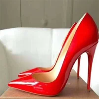 Sizes 48 Classic Style Women Patent Pointed Toe Slip On 12cm High Heel Shoes Elegant Ladies Plain Stiletto Pumps Black Red White - Image 3