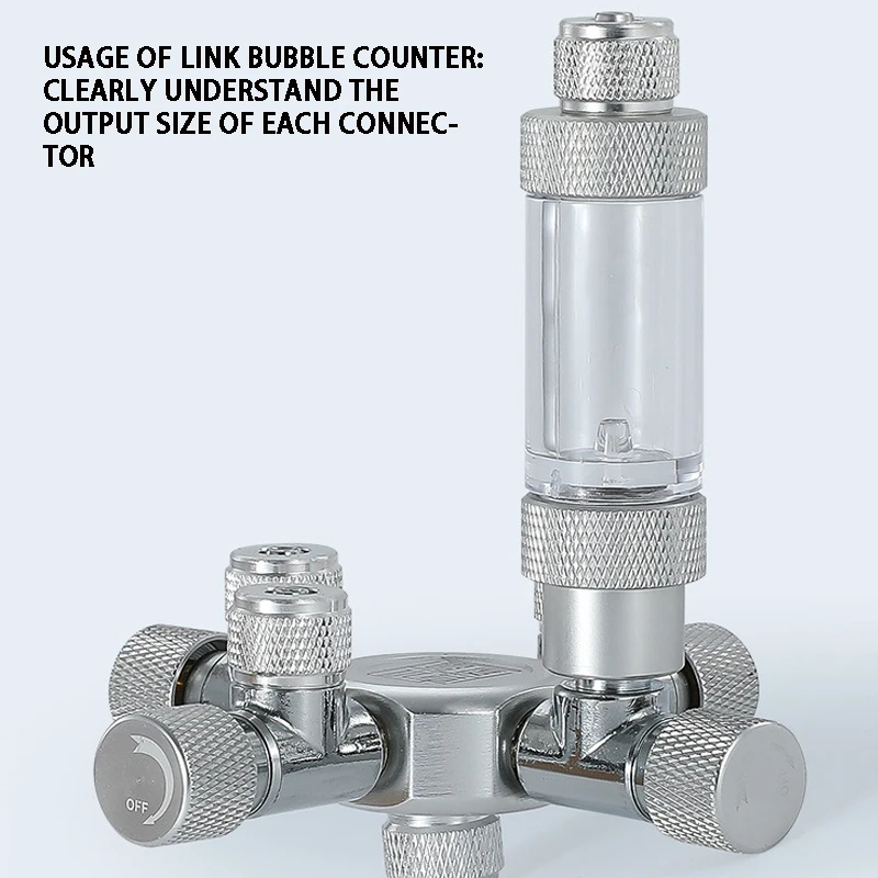 Stainless steel multi-channel Aquarium CO2 separator distributor check valve fish tank CO2 generator CO2 regulator accessories 3
