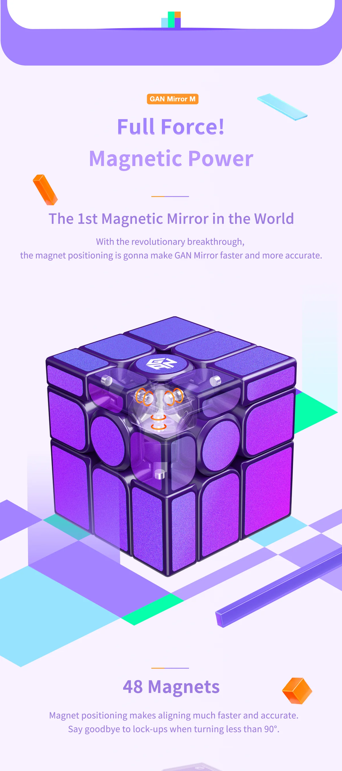 Gan spiegel m uv magic magic speed cube sticker less profession elle zappel spielzeug gan spiegel m cubo magico puzzle – Detail 4
