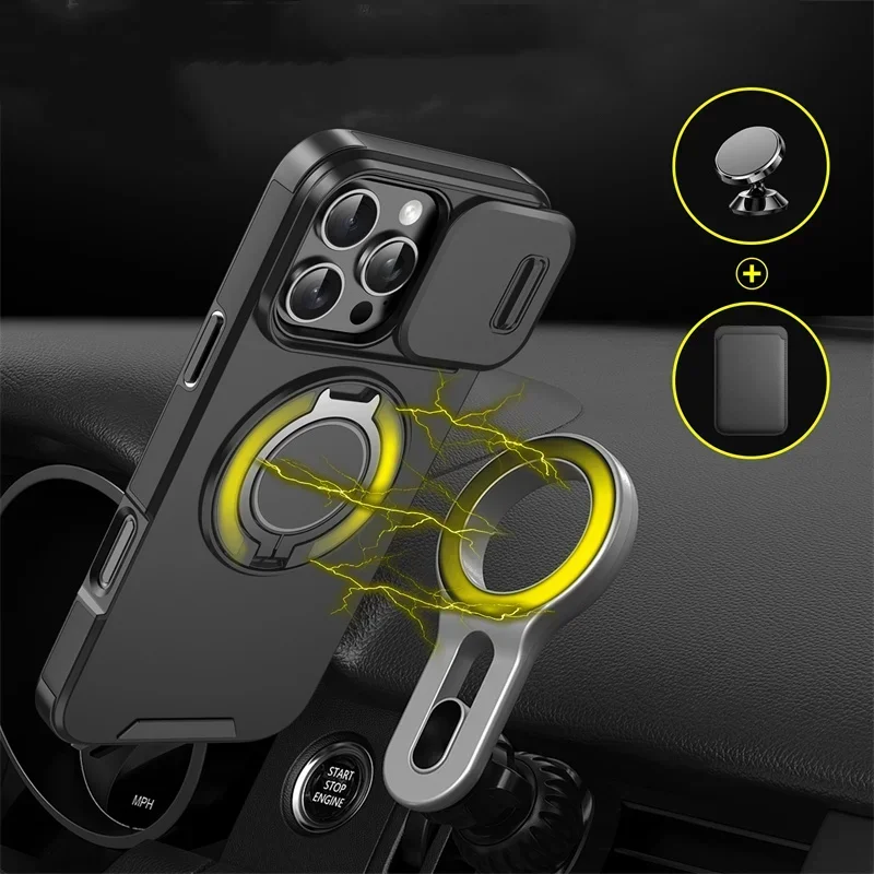 Sleek Magnetic Wireless Charging Phone Case with Slide Camera Protector